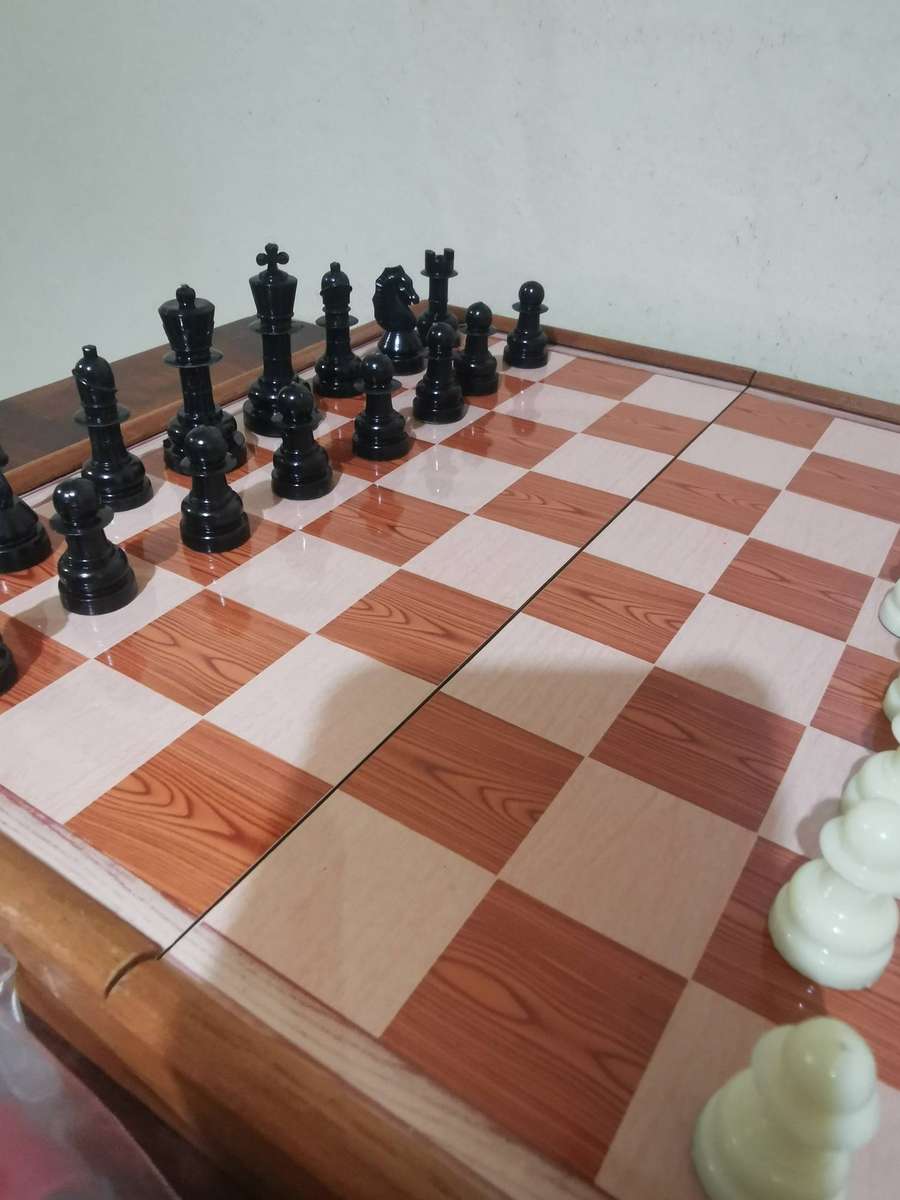 Vintage Wood Chess and Backgammon Travel Set