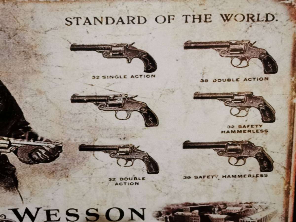 Large Smith & Wesson Metal Sign Poster - 76cmx44cm