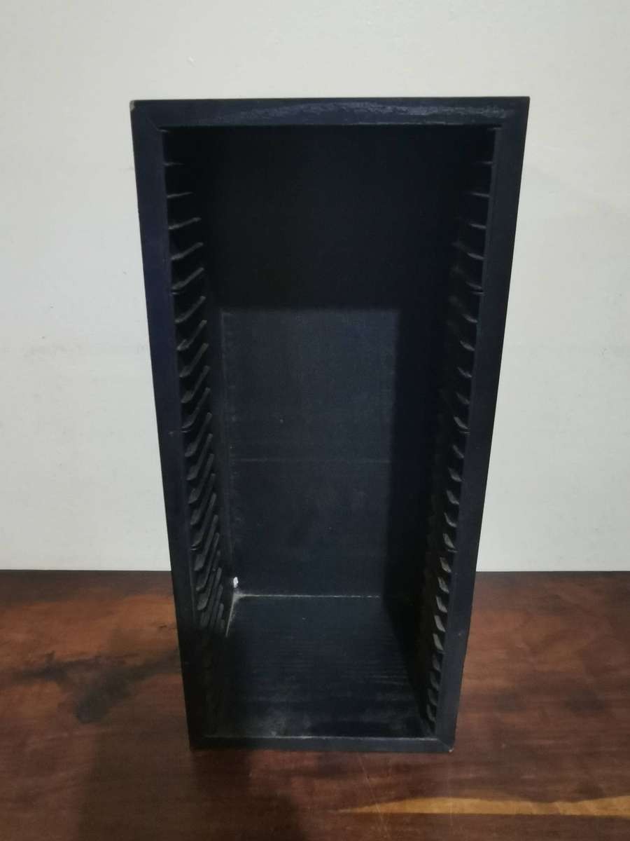 Beautiful Black Wooden CD Rack - Holds x25 CDs, 33cmx15cm
