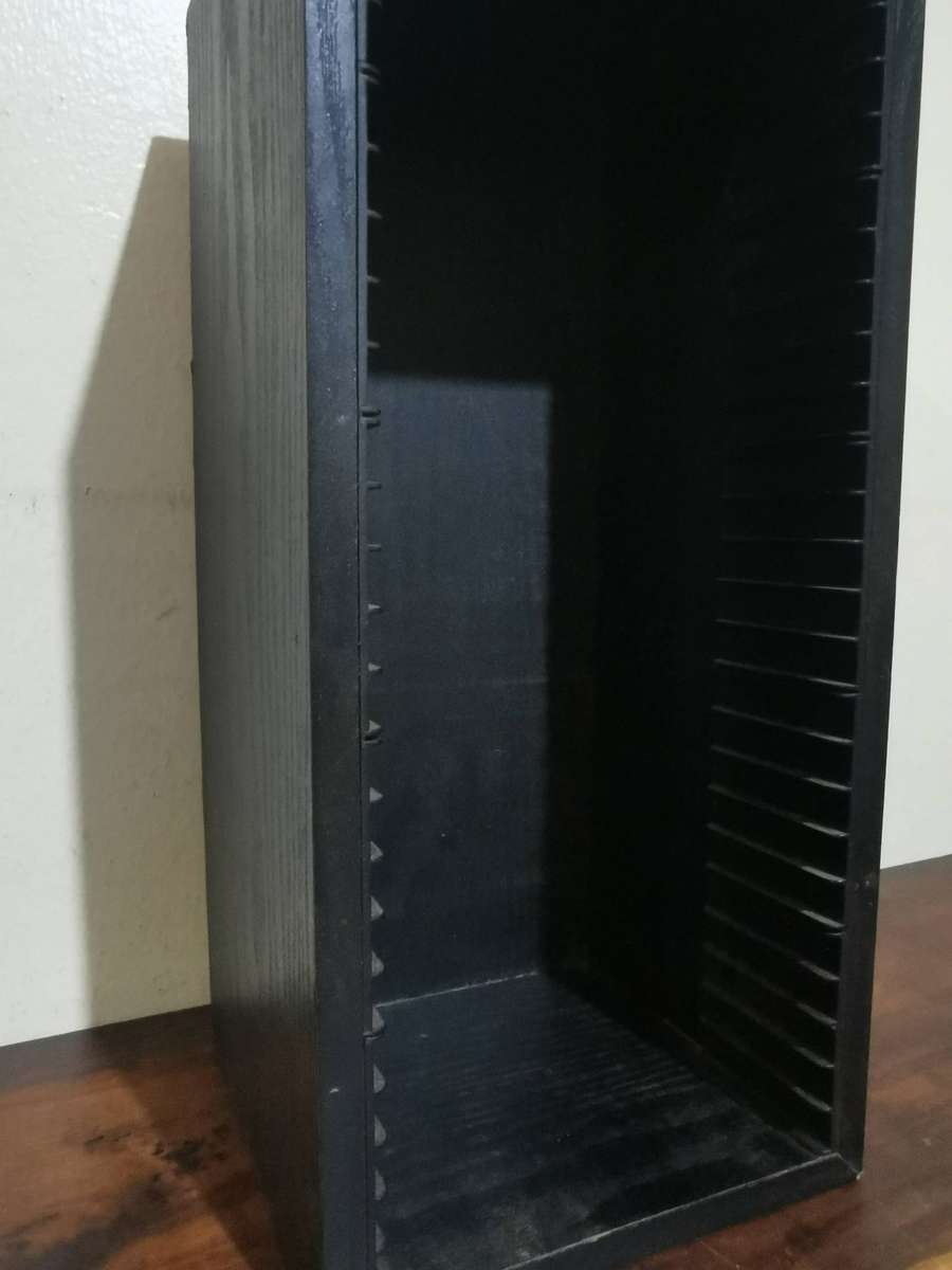 Beautiful Black Wooden CD Rack - Holds x25 CDs, 33cmx15cm
