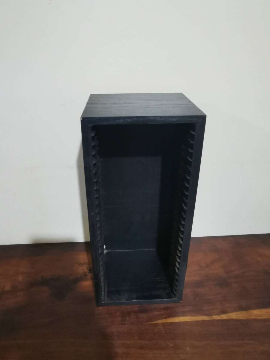 Beautiful Black Wooden CD Rack - Holds x25 CDs, 33cmx15cm