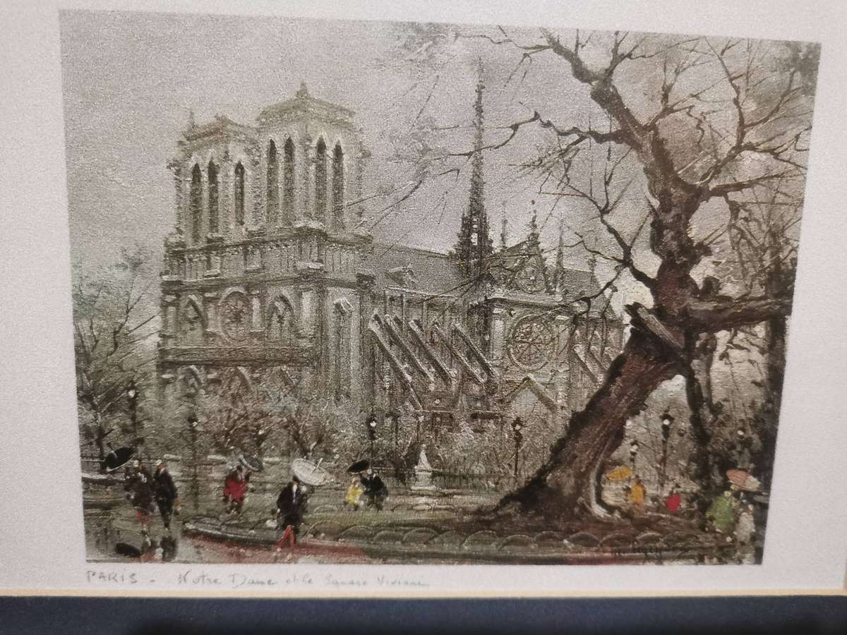 Gorgeous Paris Portrait in Glass and Wood Frame - 43cmx34cm