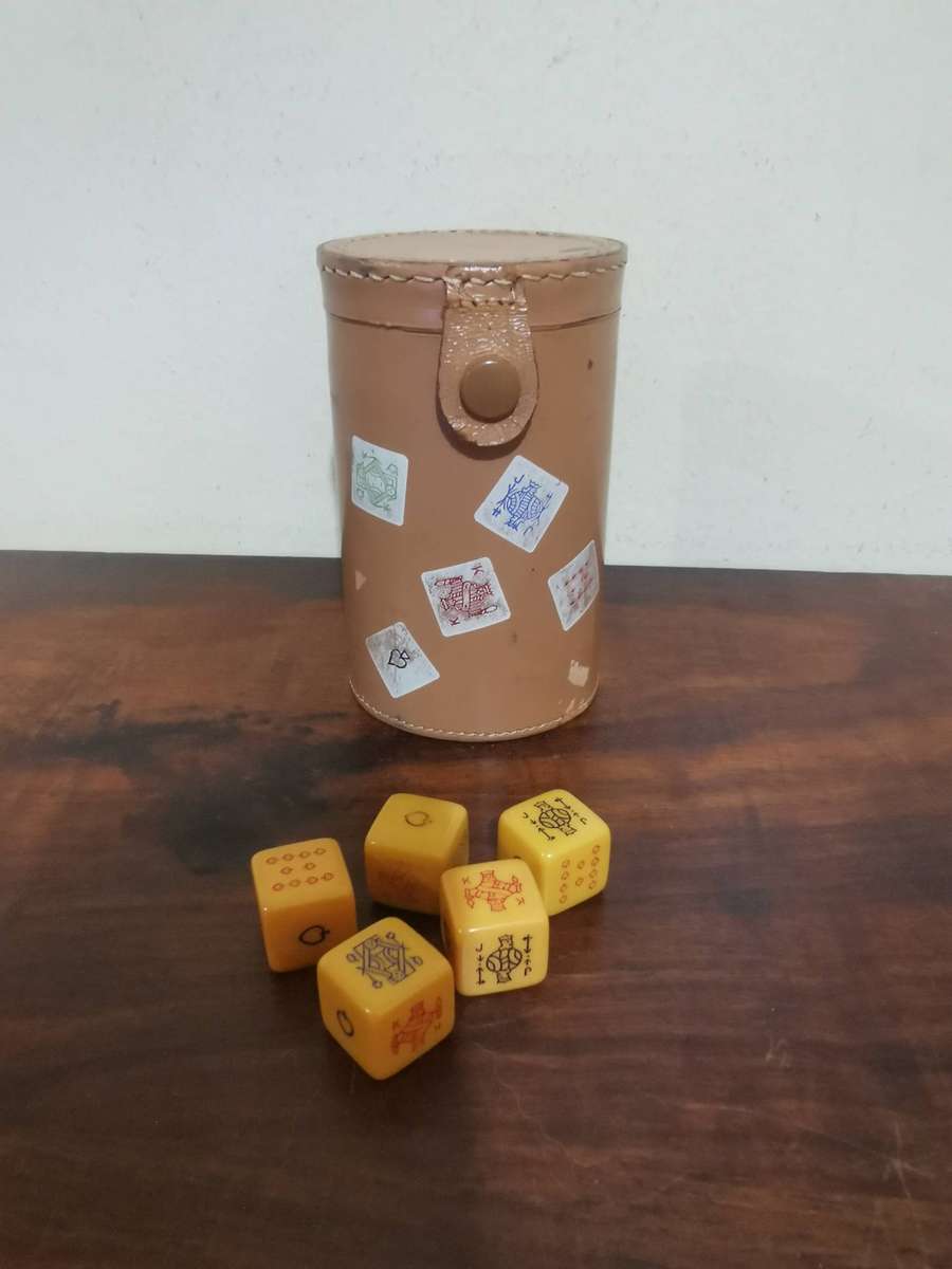 Viking, made in England Antique Poker Dice Set
