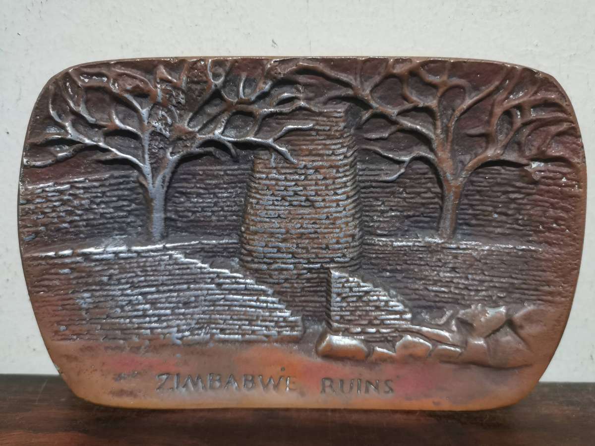 Zimbabwe Ruins Metal Art Piece made in Rhodesia