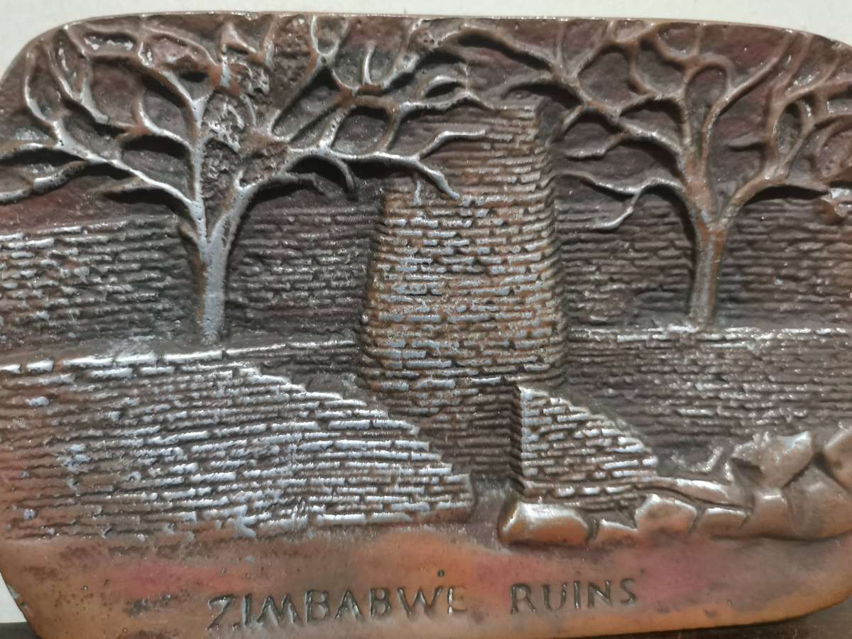 Zimbabwe Ruins Metal Art Piece made in Rhodesia