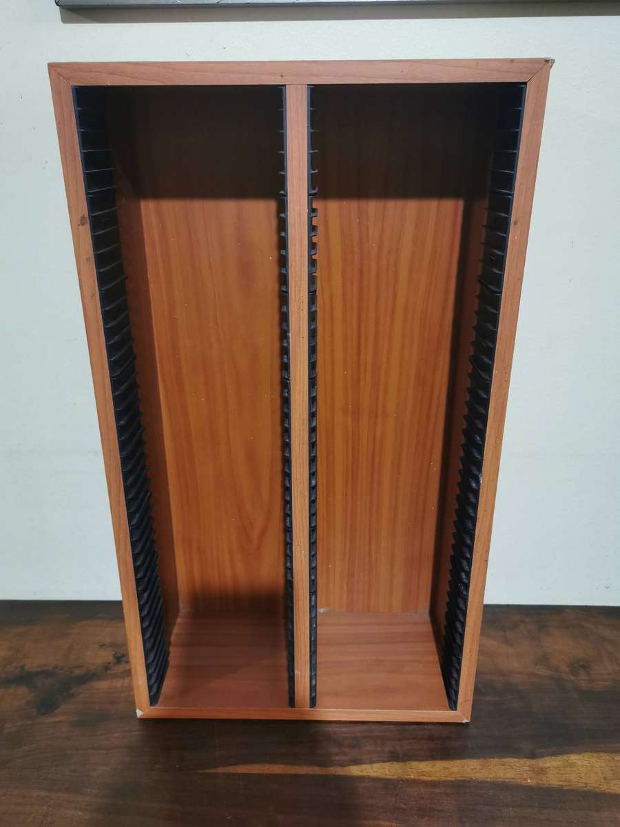 Wooden Double CD Rack - Holds 80 CDs in Total, 53cmx30cm