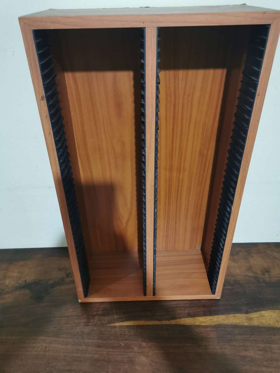 Wooden Double CD Rack - Holds 80 CDs in Total, 53cmx30cm