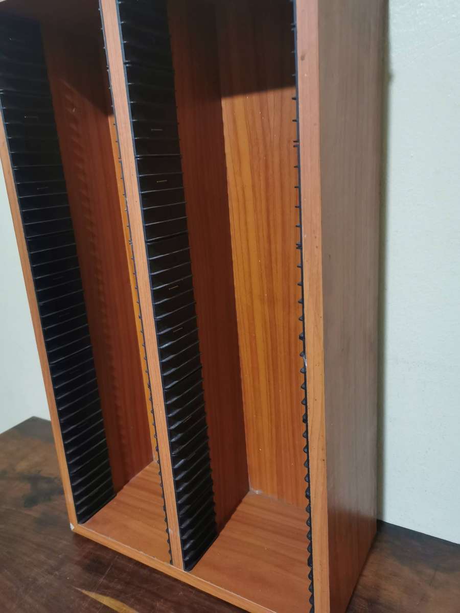 Wooden Double CD Rack - Holds 80 CDs in Total, 53cmx30cm