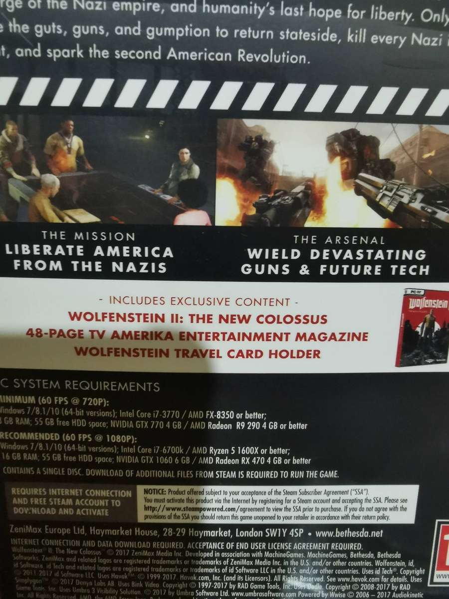 Wolfenstein 2, The New Colossus Box Set PC Game