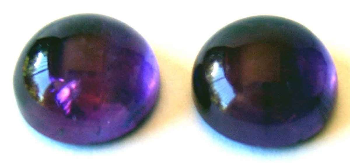 2.44 cts. Amethyst Round cab cut  7.00mm/ 2 pieces