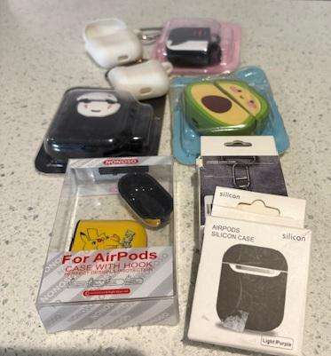Box with 8 Airpod 1/2 Covers - For Parts / Repair