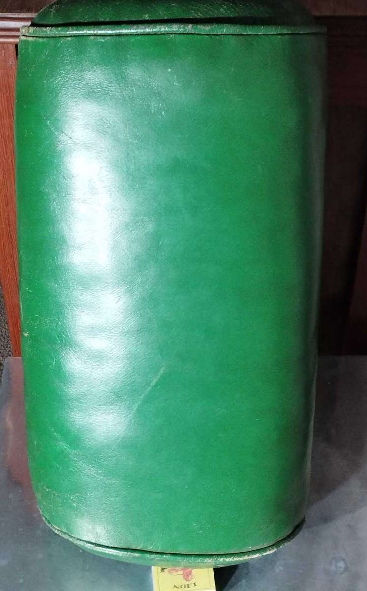 Old railway coach genuine leather cushion