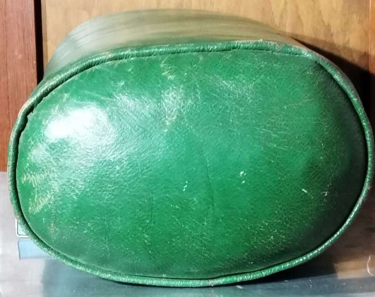 Old railway coach genuine leather cushion