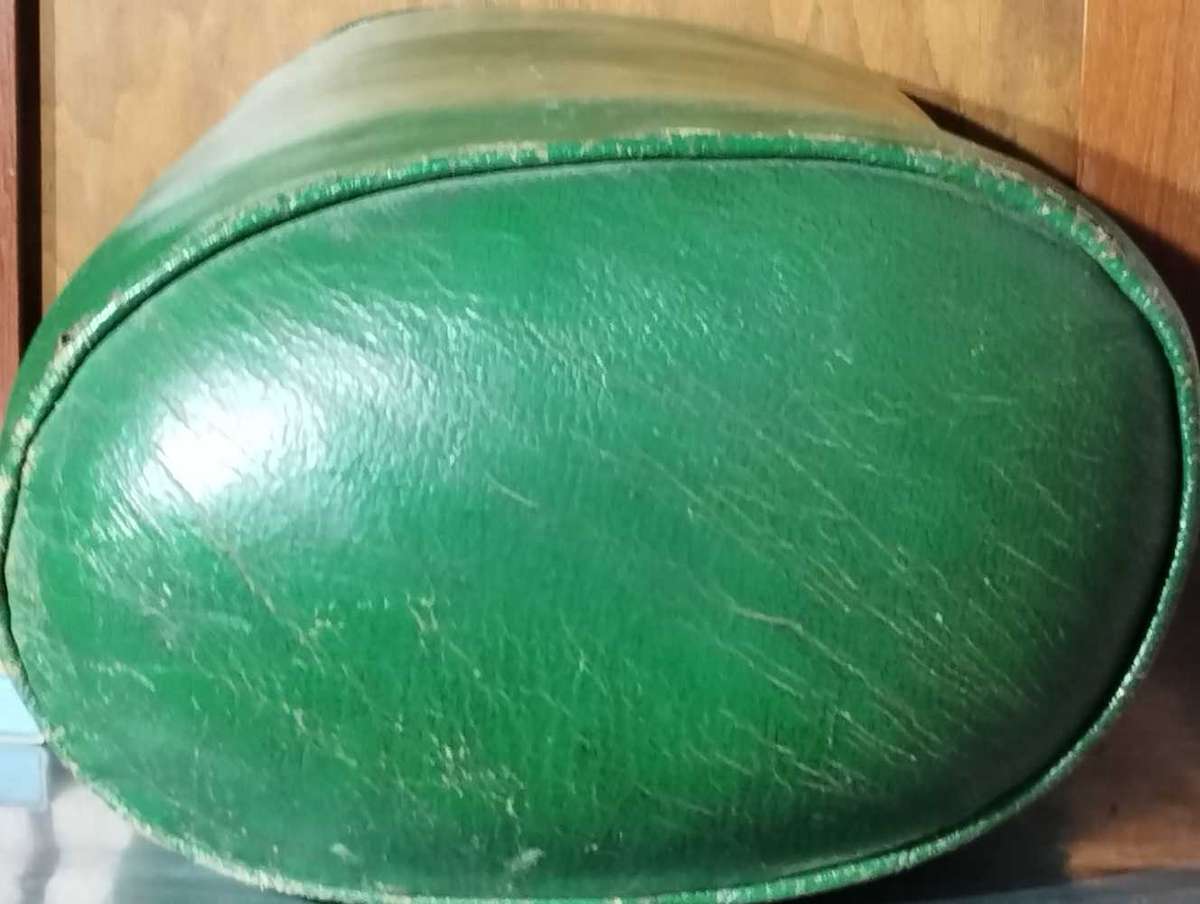 Old railway coach genuine leather cushion