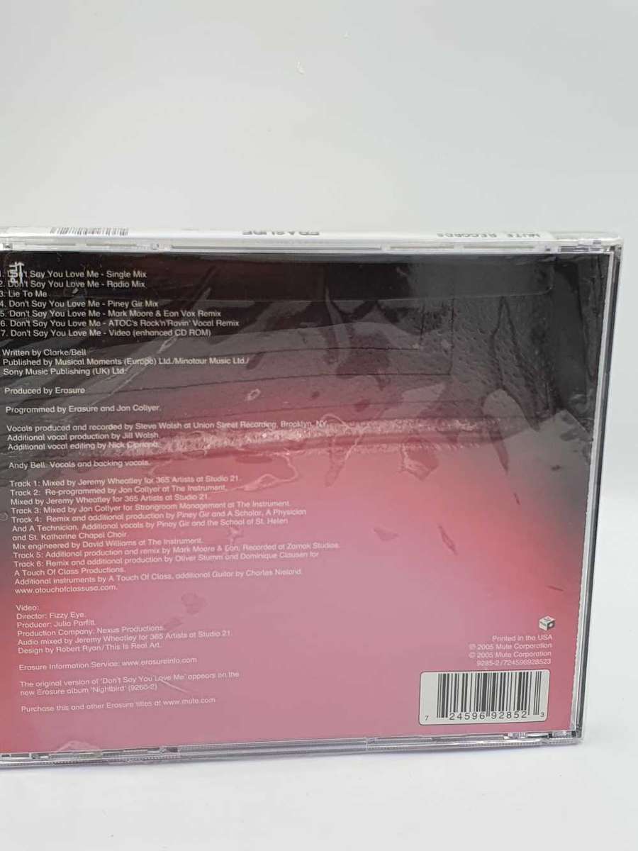 Erasure  Don't Say You Love Me (2005, CD) Sealed