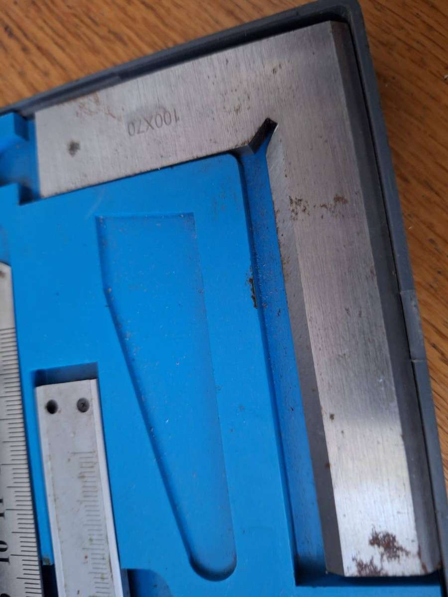 Precision measuring set, vernier, micrometer, square, rule in case