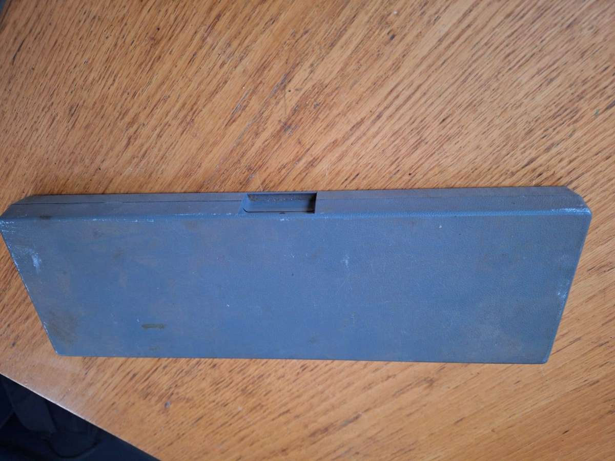 Precision measuring set, vernier, micrometer, square, rule in case