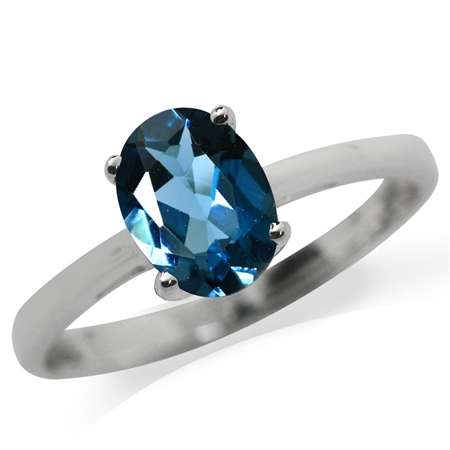 Sterling silver ring - LONDON BLUE TOPAZ (size 9.5 / S half)