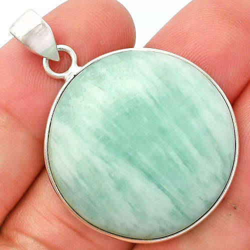 Sterling silver pendant - BLUE ARAGONITE