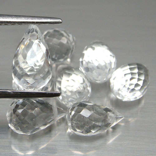 13.10ctw WHITE TOPAZ drilled briolettes - sold individually