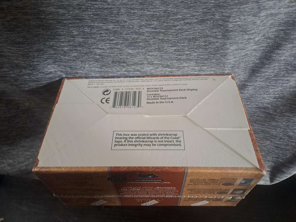 Magic The Gathering Invasion Tournament Pack box (has 12 tournament packs inside)