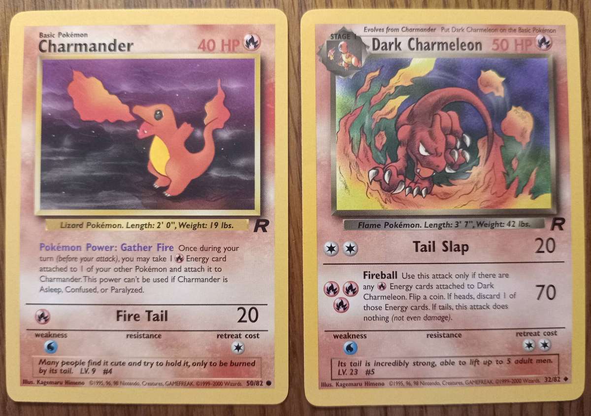 Pokemon - Starter Evolutions - Charmeleon and Dark Charmeleon - Team Rocket Set