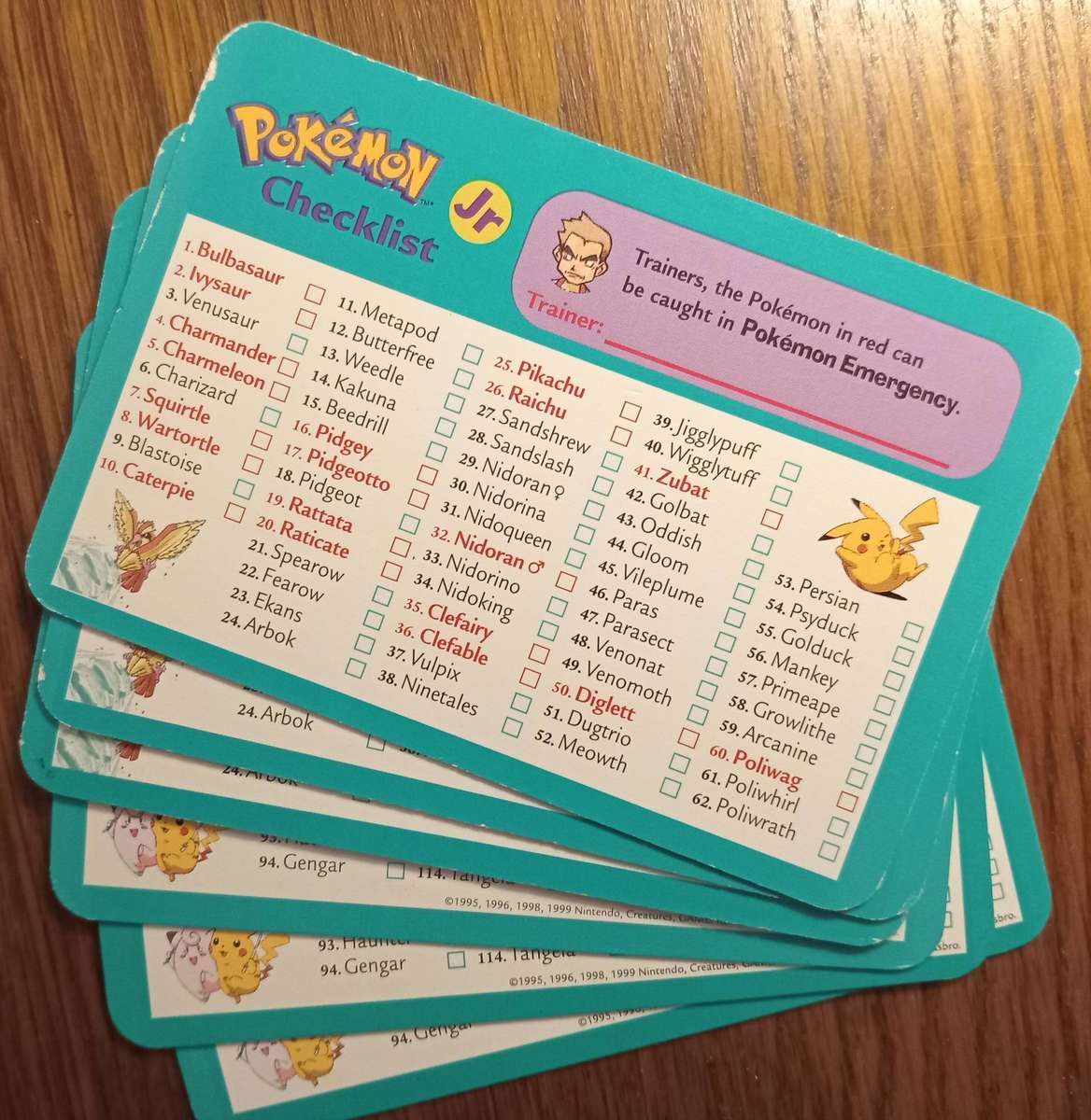 Pokemon Jr Adventure Game - Whole Stack of Cards!