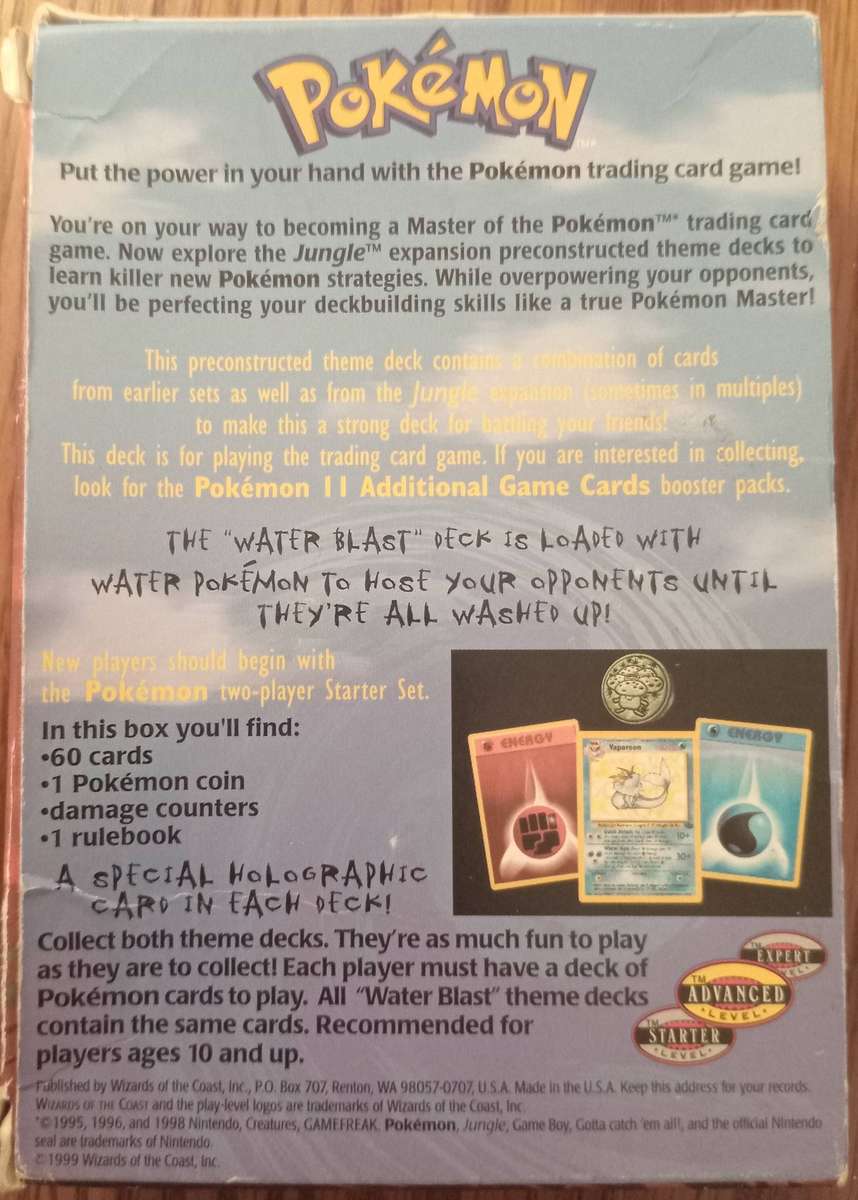 Pokemon - Themed Deck - Water Blast (1999)