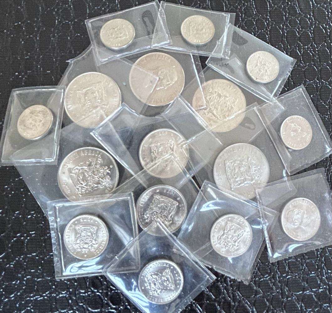 15 MIX UNCIRCULATE NICKEL  SA COINS 1976,1975,1973,1972,1970- See Photos