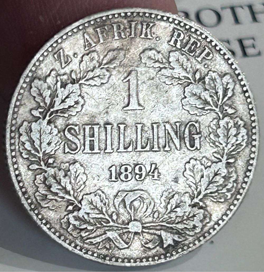 1894  1 SHILLING ZAR (925 silver) LOW MINTAGE AND HIGHLY COLLECTABLE