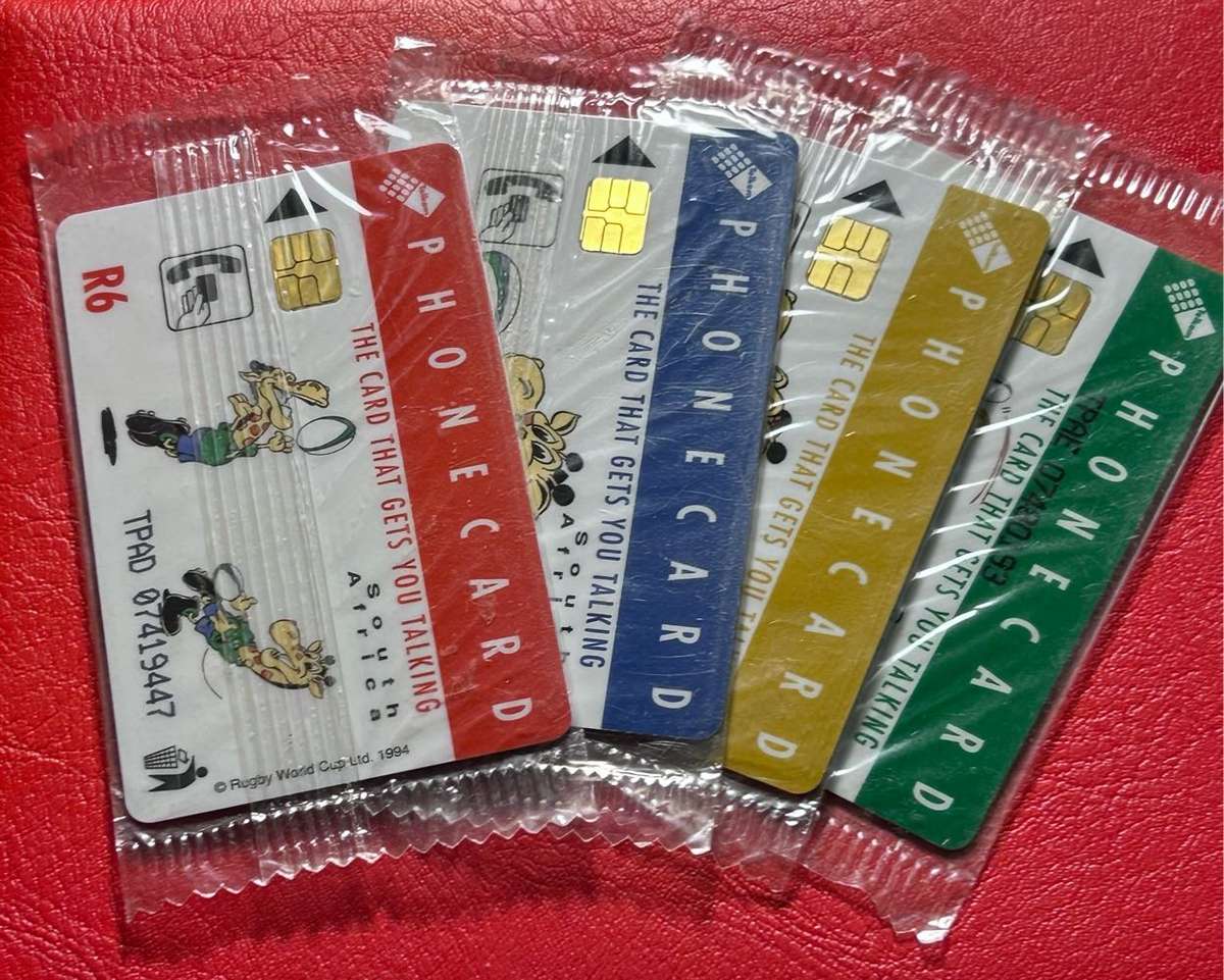 Vintage 1995 World Cup Rugby  pool phonecards (4) sealed  Chester Williams