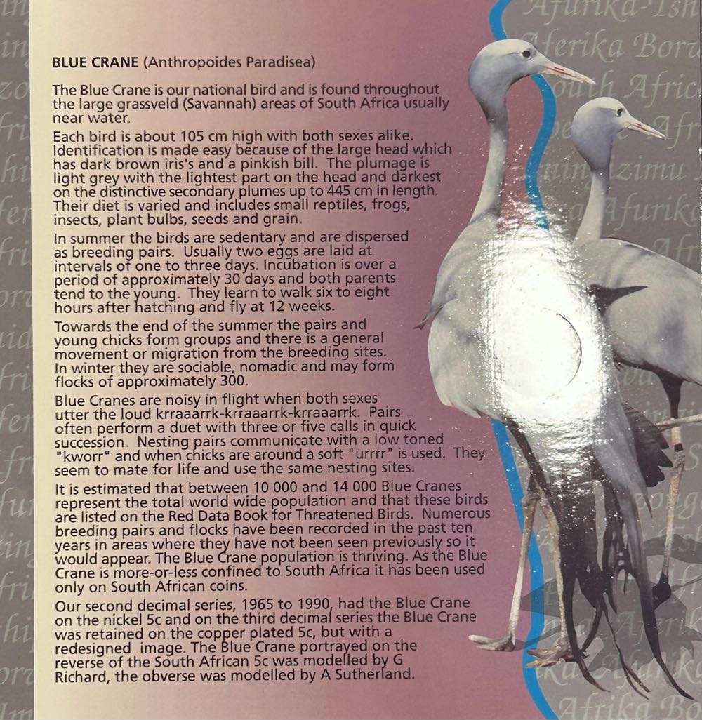 1996 BRILLIANT (B-UNC) SA UNCIRCULATED COIN SET SPOTLESS IN FULL FOULDER