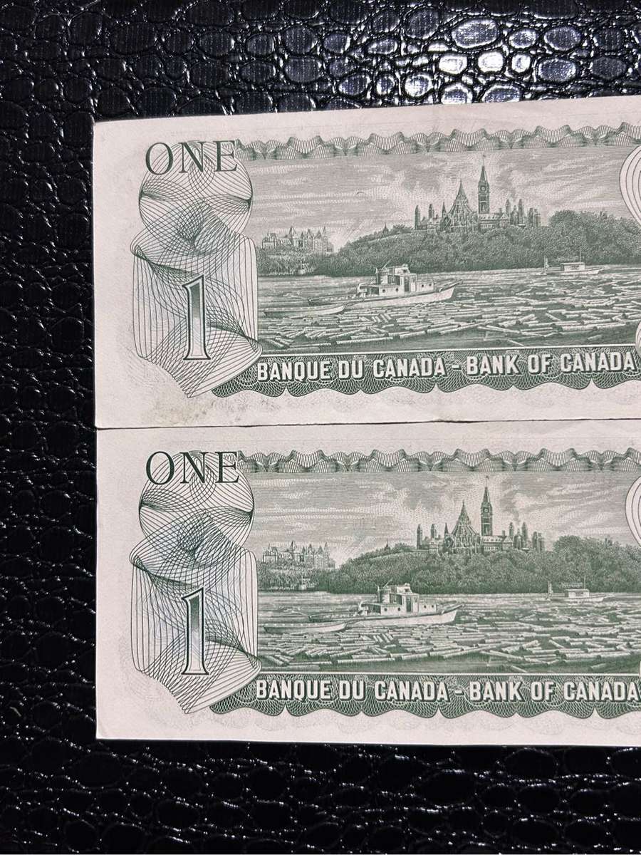 TWO CANADA ONE DOLLAR NOTES IN A/U CONDITION