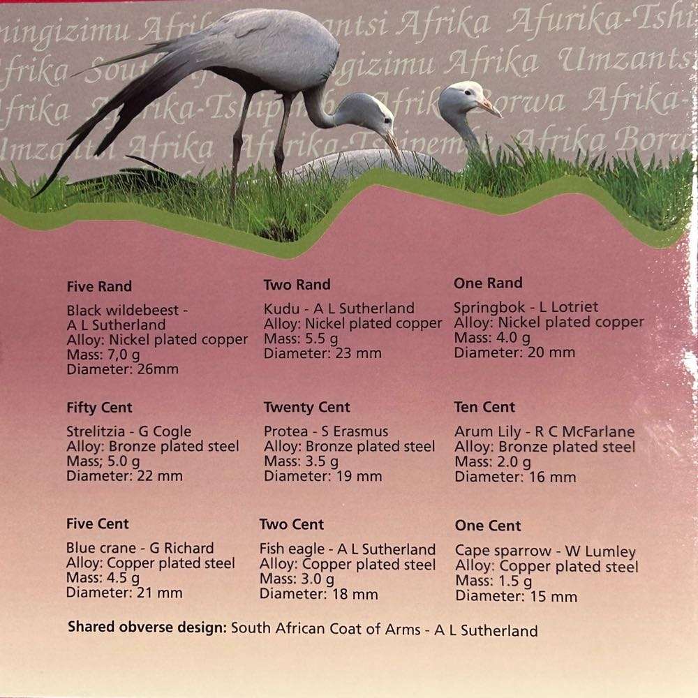 1996 BRILLIANT (B-UNC) SA UNCIRCULATED COIN SET SPOTLESS IN FULL FOULDER