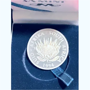 1994 Silver Proof  1 Rand Conservation Centennial  Coin