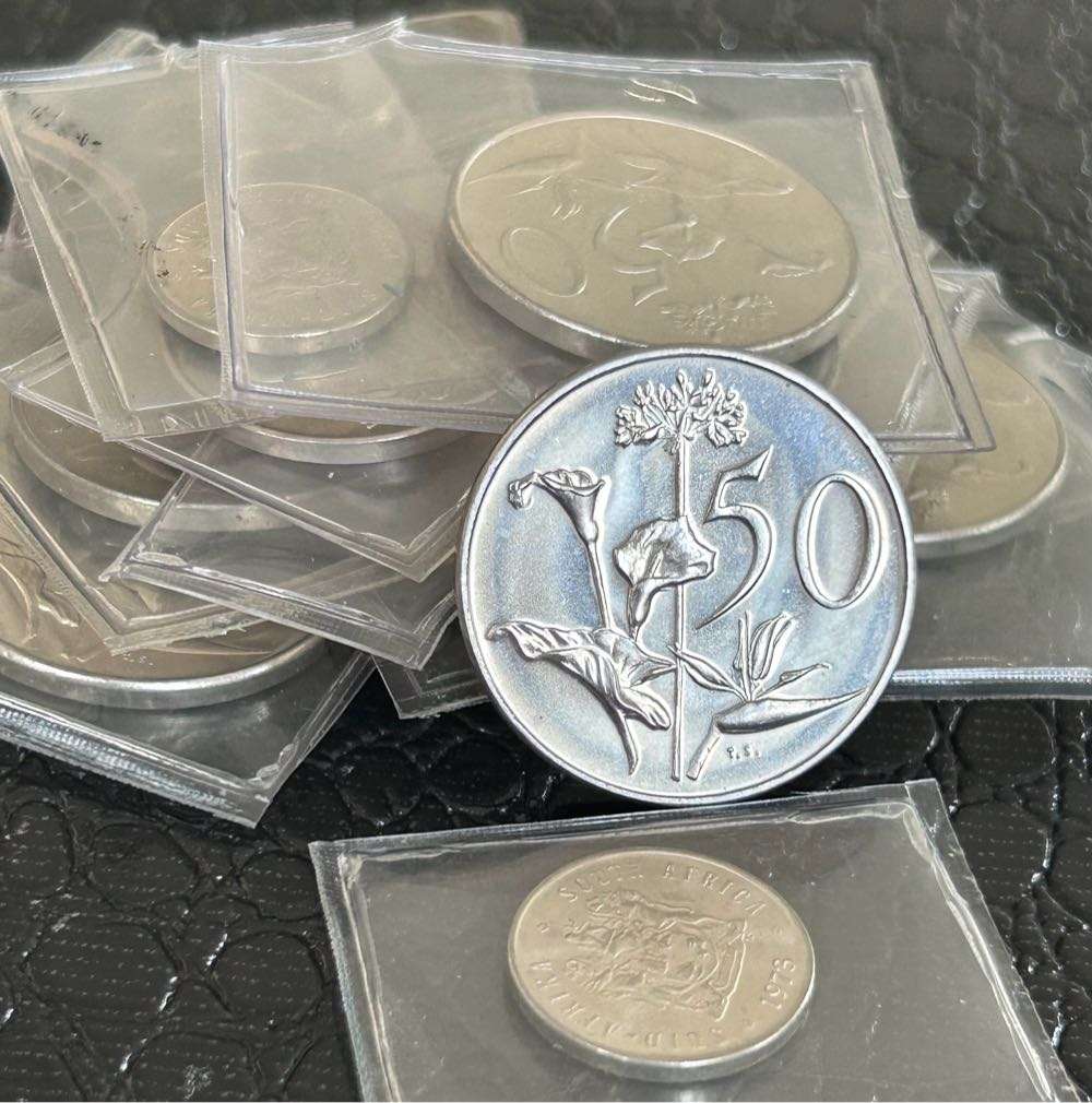15 MIX UNCIRCULATE NICKEL  SA COINS 1976,1975,1973,1972,1970- See Photos