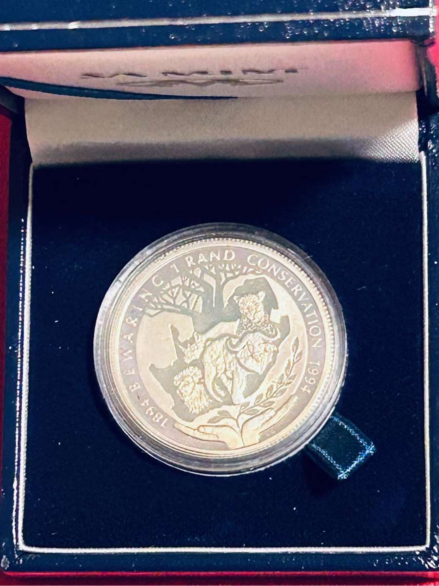 1994 Silver Proof  1 Rand Conservation Centennial  Coin