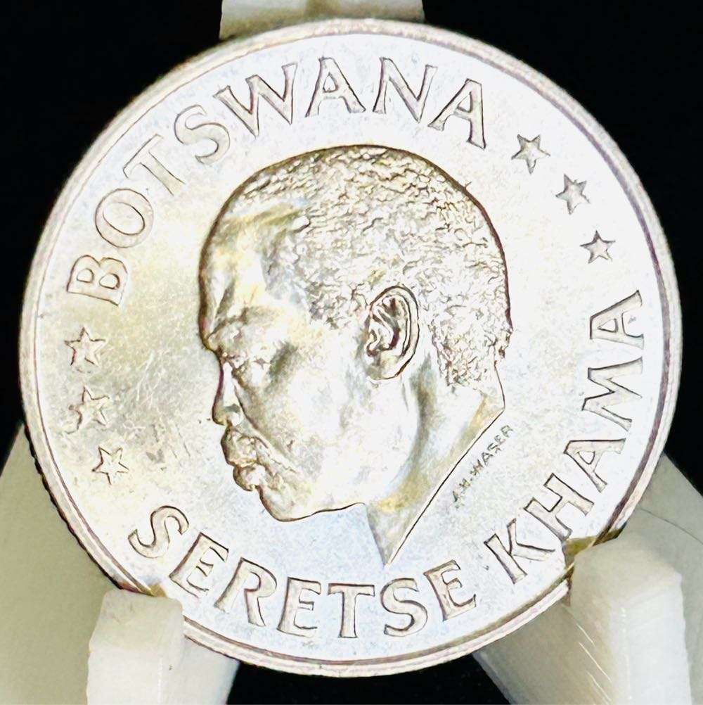 Botswana 50c  (80%) SILVER 30 September 1966 Independance coin Low mintage