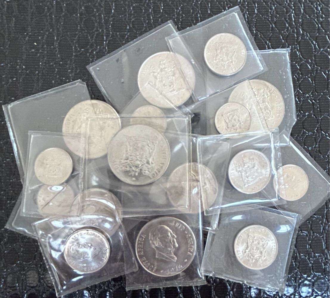 15 MIX UNCIRCULATE NICKEL  SA COINS 1976,1975,1973,1972,1970- See Photos