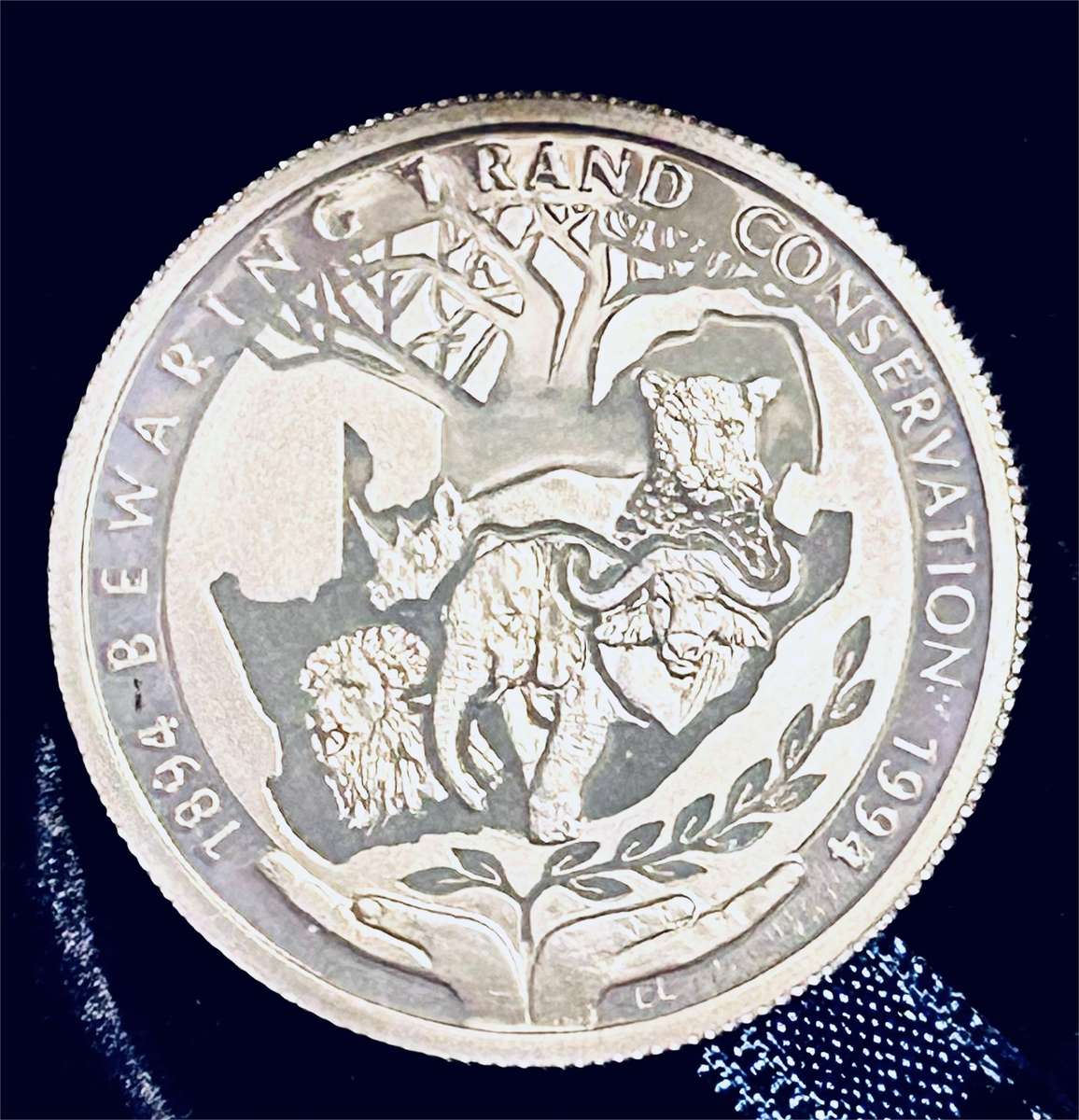 1994 Silver Proof  1 Rand Conservation Centennial  Coin