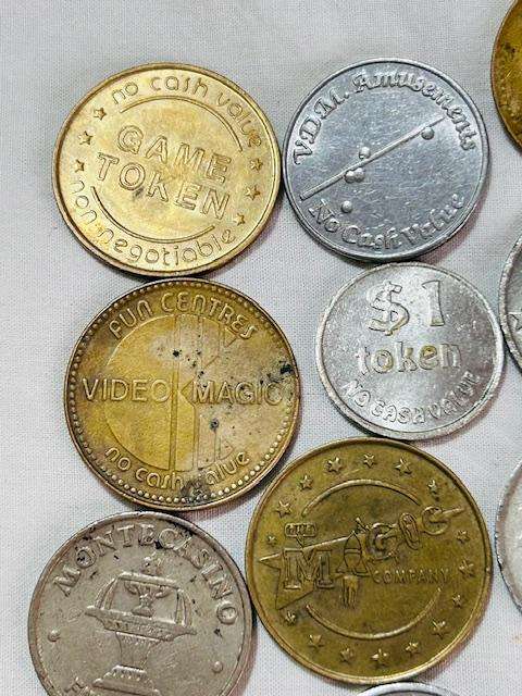 CASINO MIX LOT OF (12) TOKENS FROM ALL OVER THE WORLD