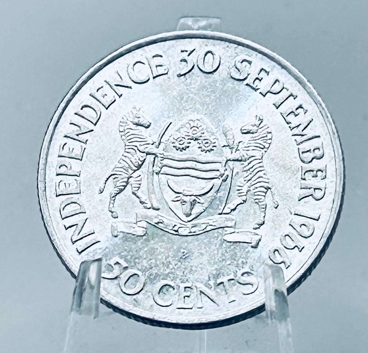 1966, Silver Botswana Independence 50 cent UNC