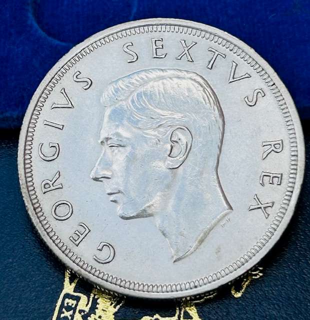 1949 UNION 5 SHILLING (CROWN) POSSIBLE "SS" MINTAGE COIN SEE IMAGE LOW MINTAGE AND 80% SILVER