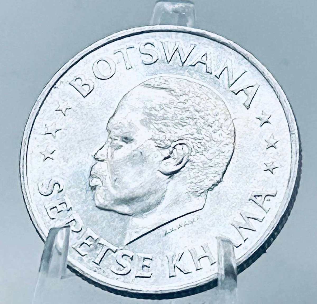1966, Silver Botswana Independence 50 cent UNC