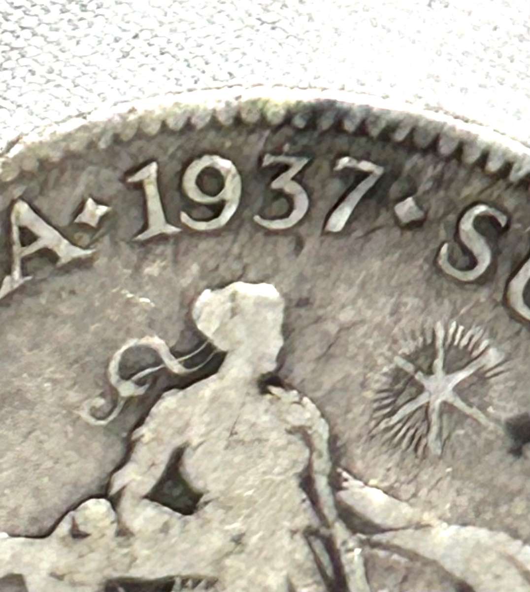 1937 SILVER 1 SHILLING LOWEST PRICE ON PLATFORM - COLLECTABLE FILLER 