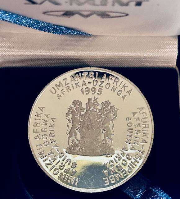 1995 WORLD RUGBY R2 COIN SILVER 1 OZ 92,5 SILVER