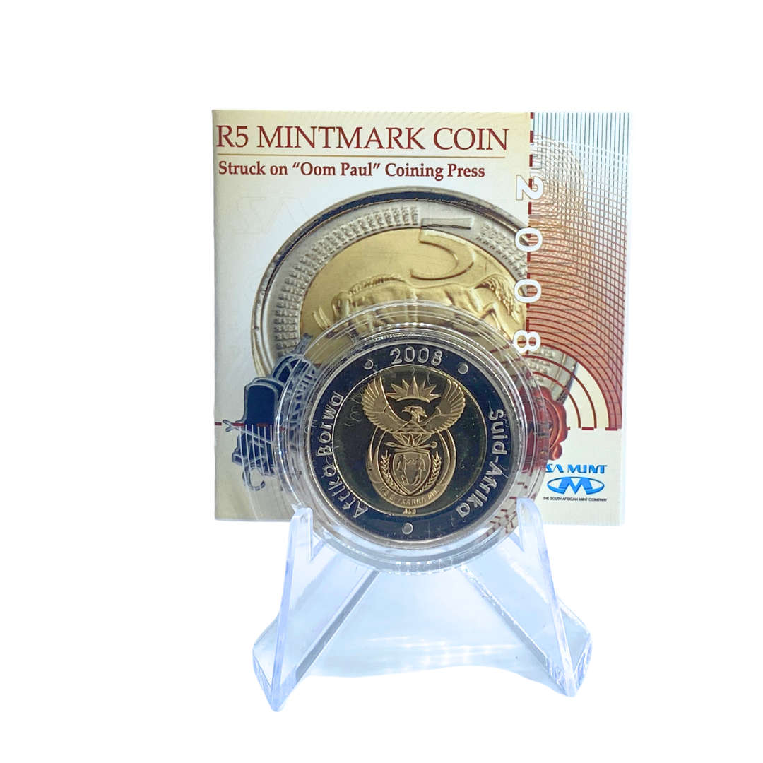 2008 South Africa Oom Paul Mintmark R5 *** Mintage ONLY 2990 *** With Certificate in original box