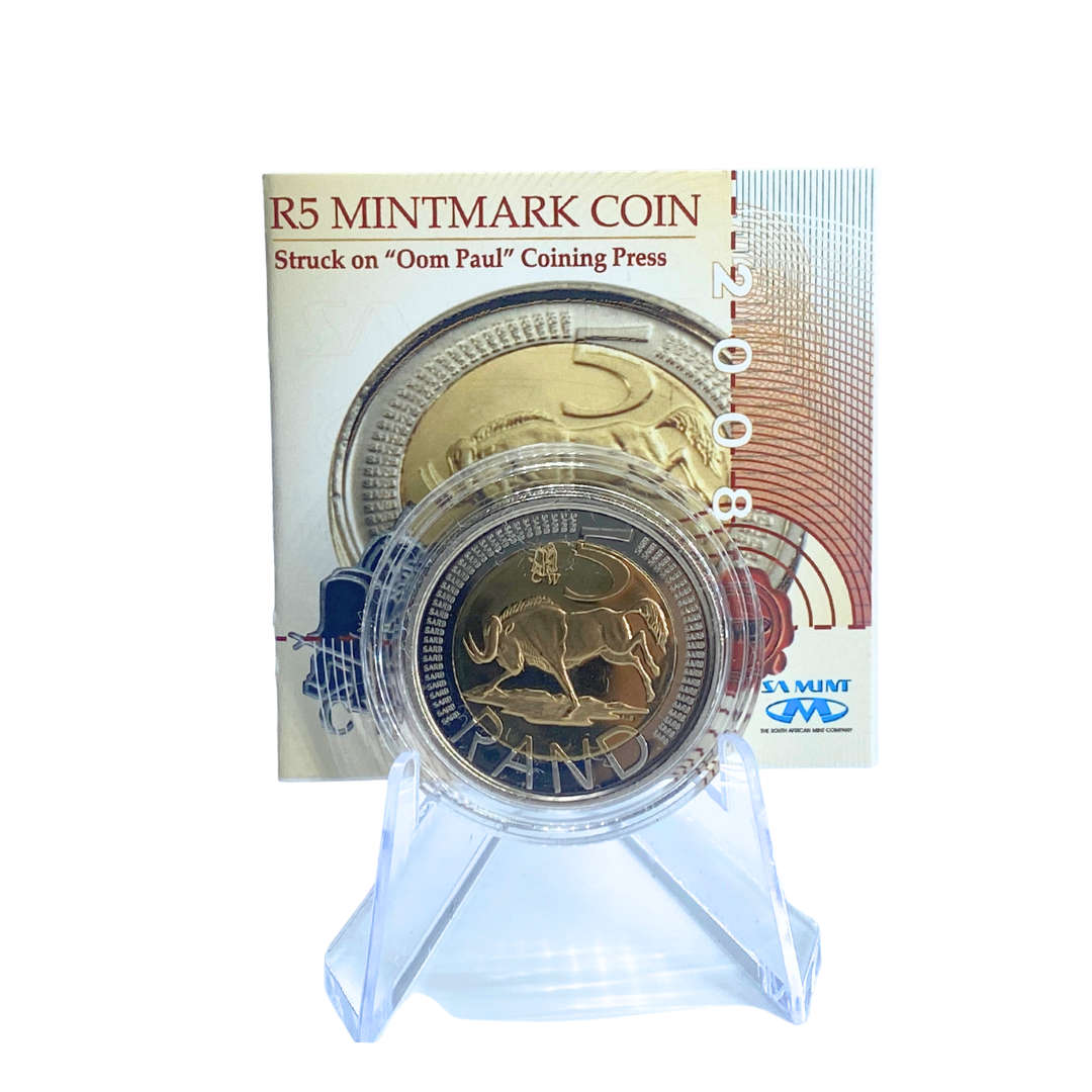 2008 South Africa Oom Paul Mintmark R5 *** Mintage ONLY 2990 *** With Certificate in original box