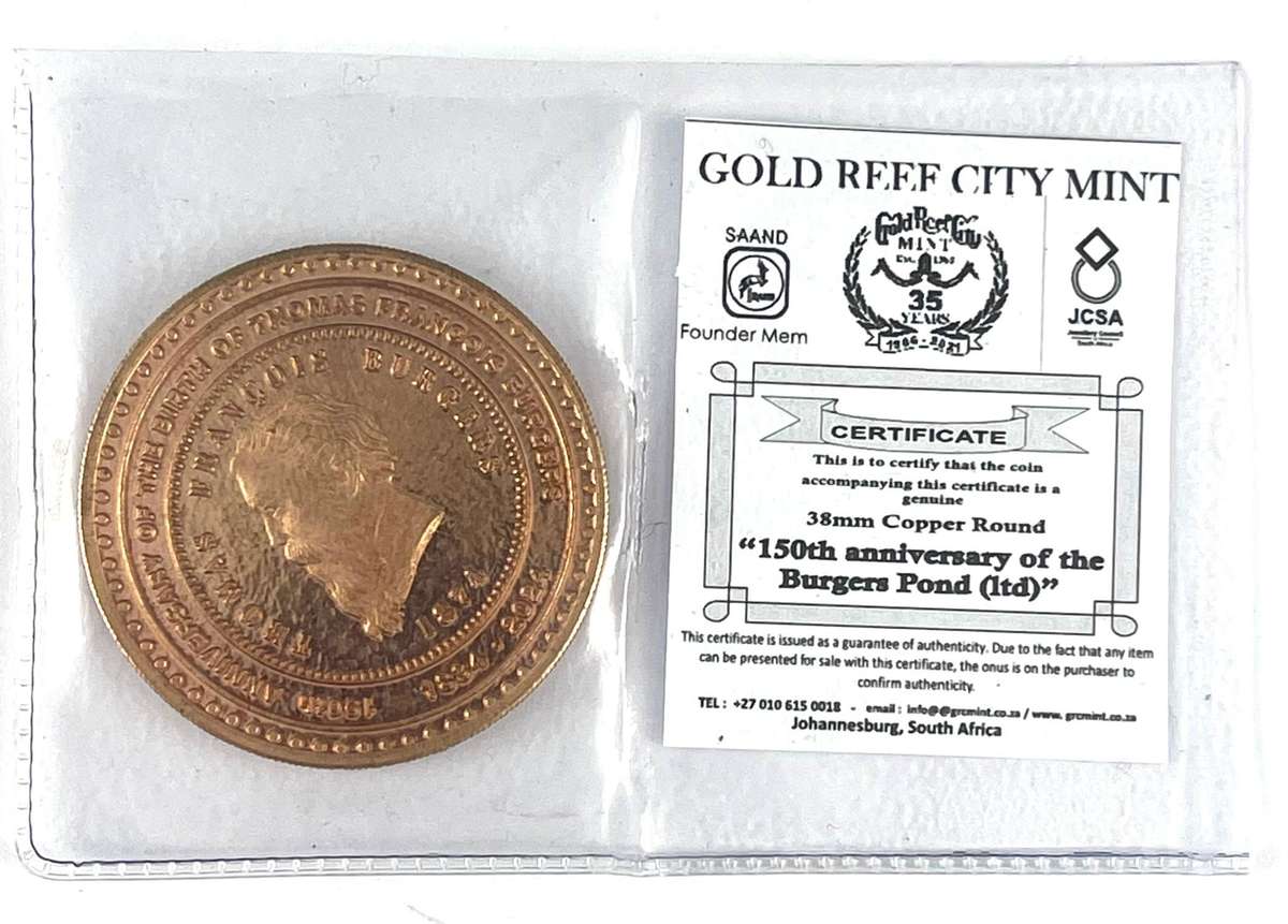 150th Anniversary of the Burgers Pond (Durban Stamp) Copper
