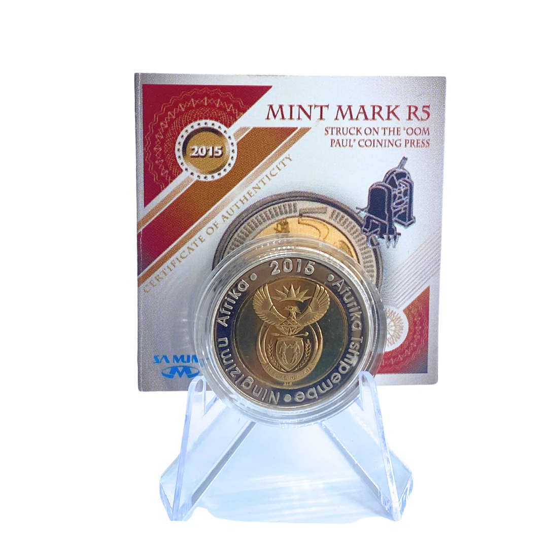 2015 South Africa Oom Paul Mintmark R5 Mintage only 615 With Certificate in original box